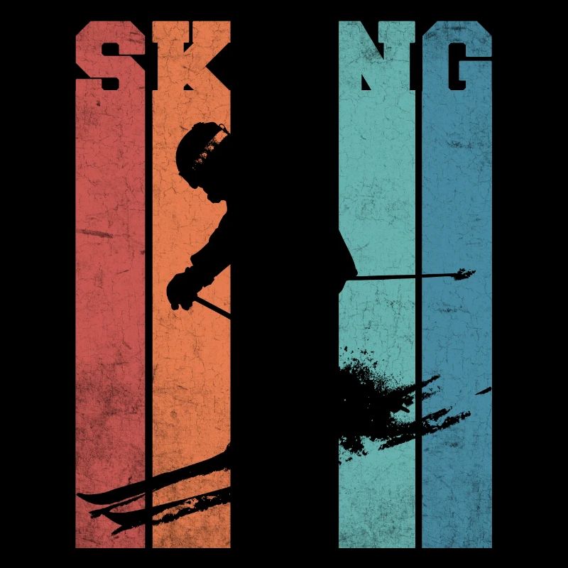 Ski palette couleurs rétro