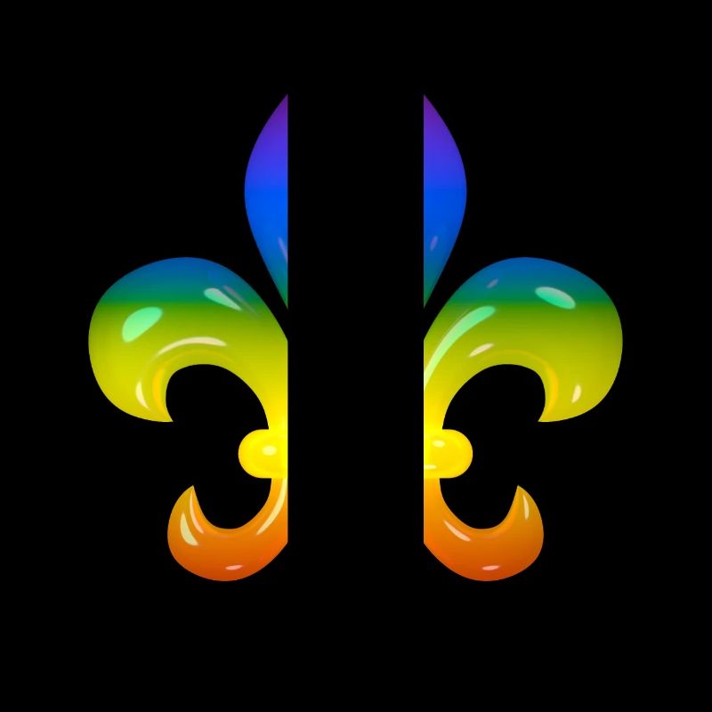 Fleur de Lys in Regenbogen-Farben