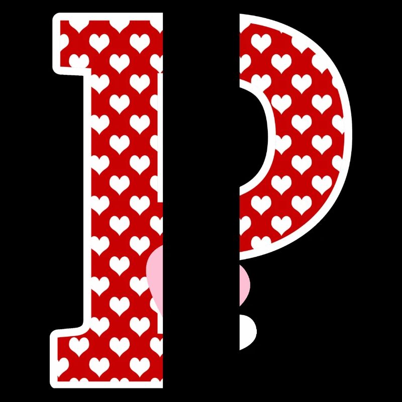 Buchstabe p Herz