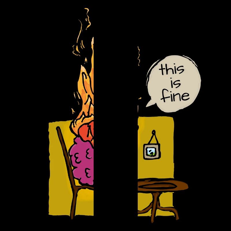 Burning Brain Meme This Is Fine Saying