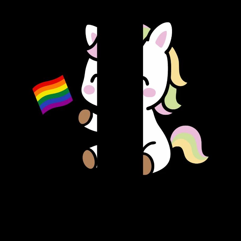 Kleines Einhorn mit Regenbogenfahne "Born this Way