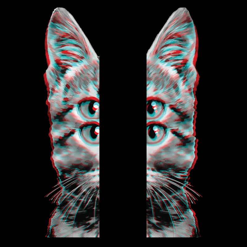Glitch Chat Étrange Chaton Illusion D’optique