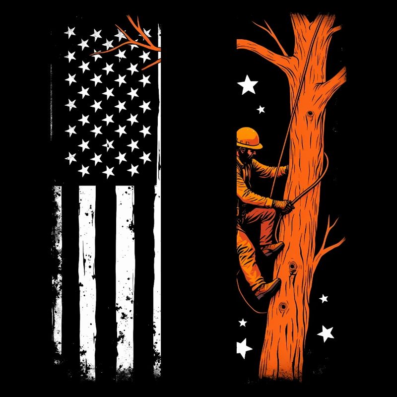 Drapeau Arboriculteur Cadeau Bûcheron Forestier