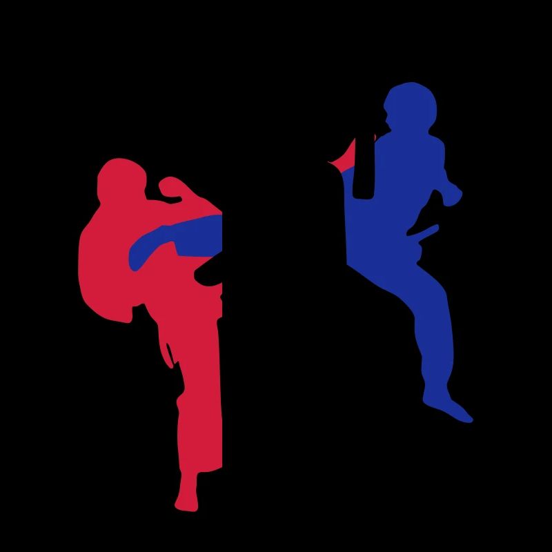 Taekwondo Symbol mit Kicks