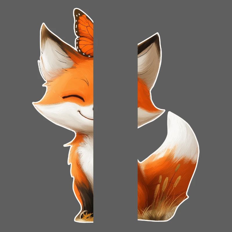 Renard avec papillon