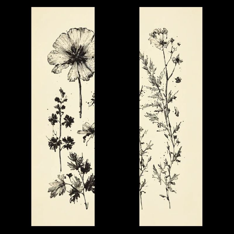 Tuschezeichnung von Blumen