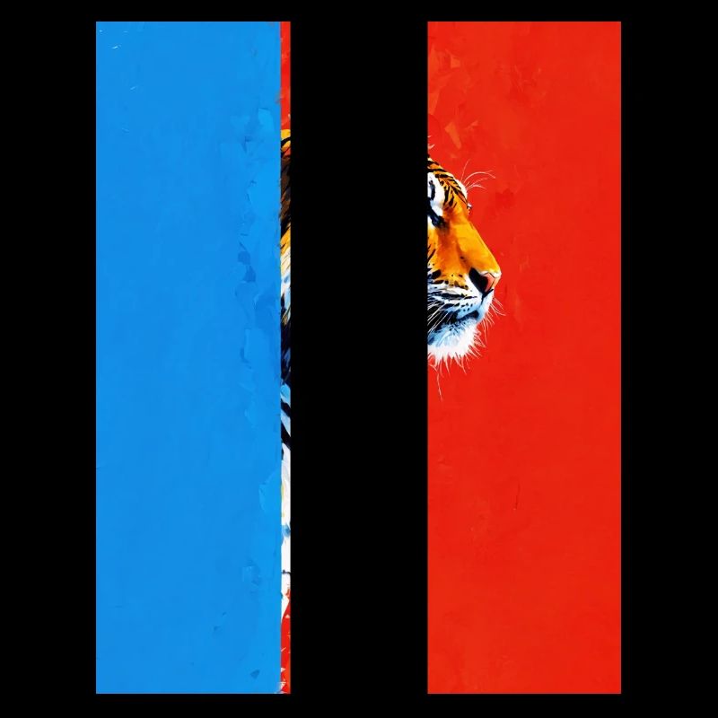 Tiger auf buntem Hintergrund