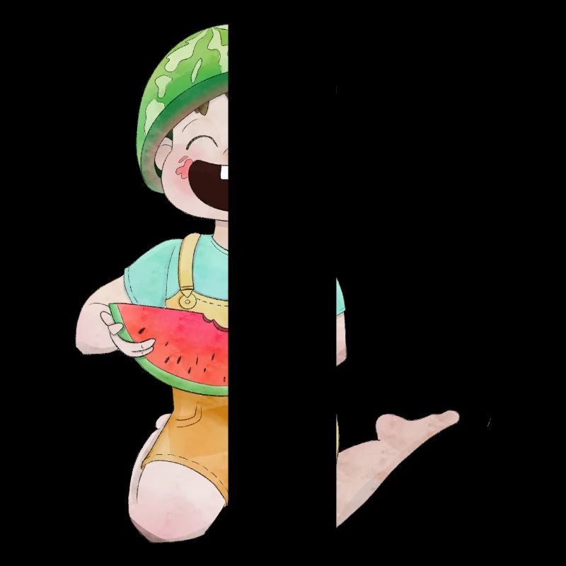 Enfant heureux avec de la pastèque