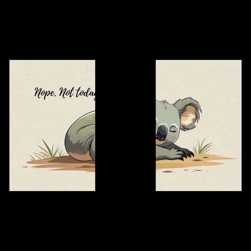 süßer schlafender Koala mit lustigem Spruch