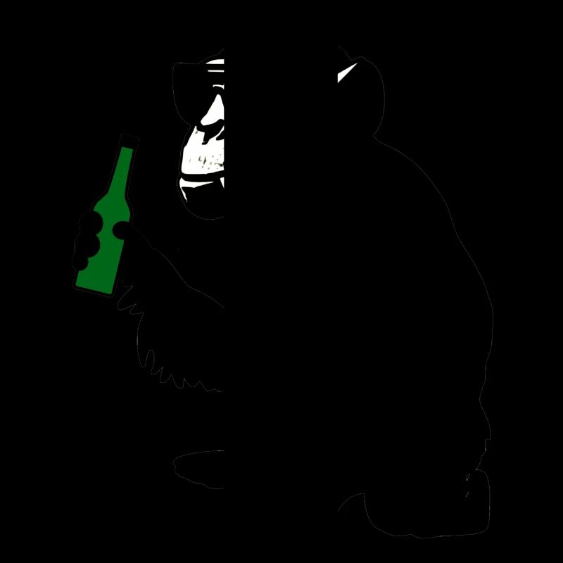 monkey with beer bottle