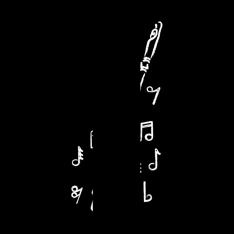 Flûte dessinée peinte