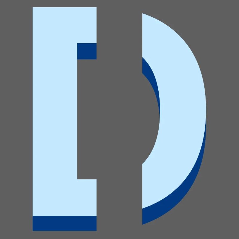 Pop und moderner blauer Buchstabe d