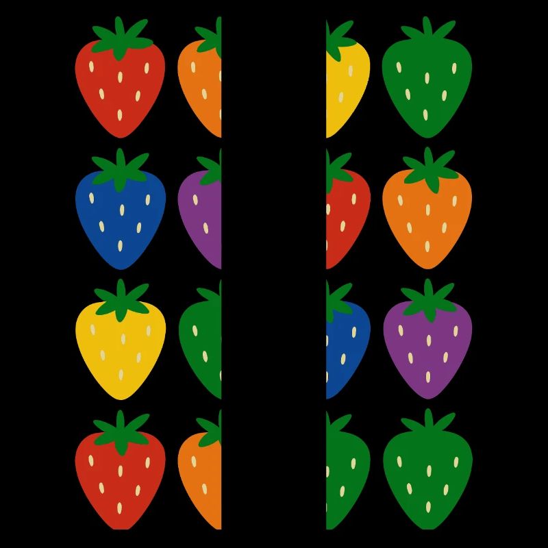 Colorful Rainbow Strawberry Pattern