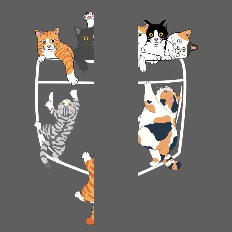 Cute cats climbing - original gift idea