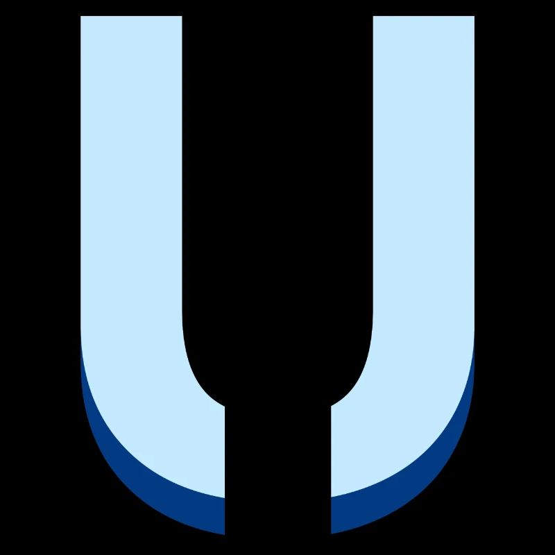 Pop und moderner blauer U-Buchstabe