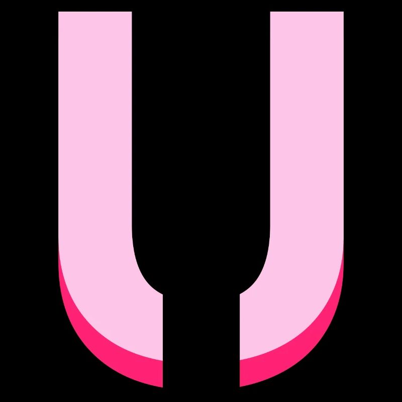 Pop- und moderner rosa Buchstabe u