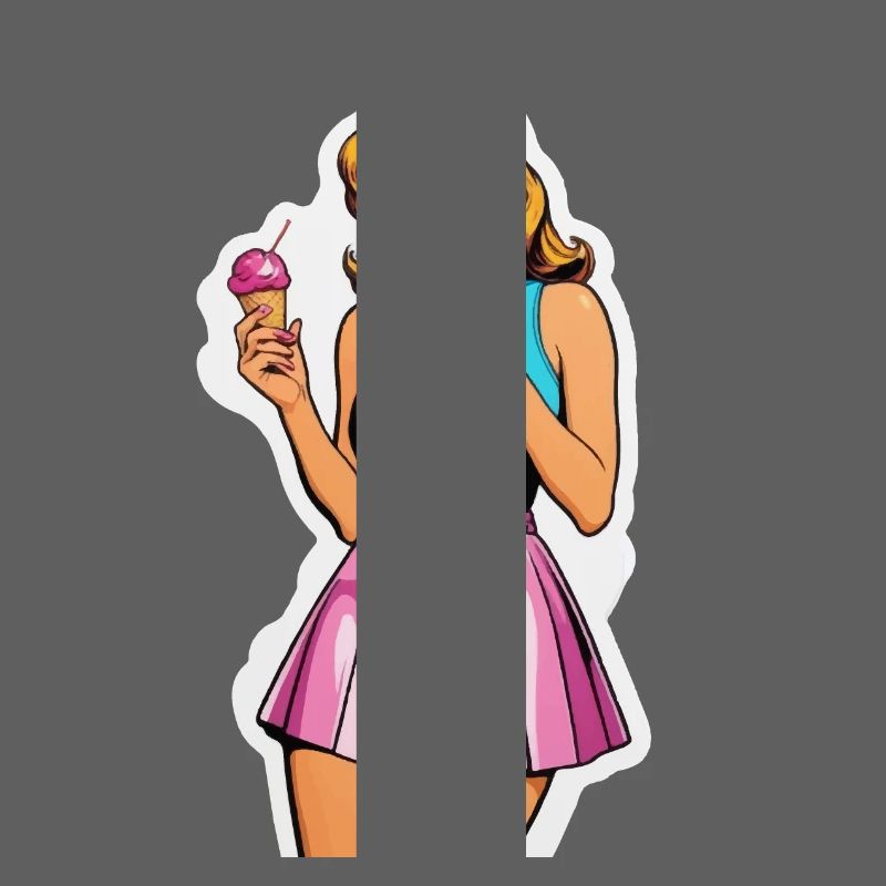 Retro Mädchen Eis essen