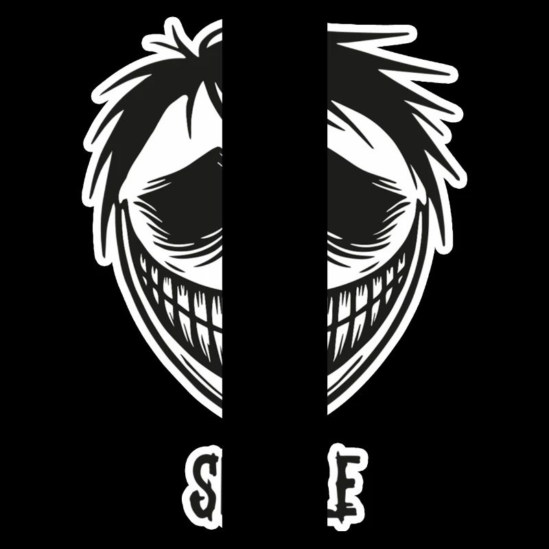Visage souriant effrayant - Conception de sourire
