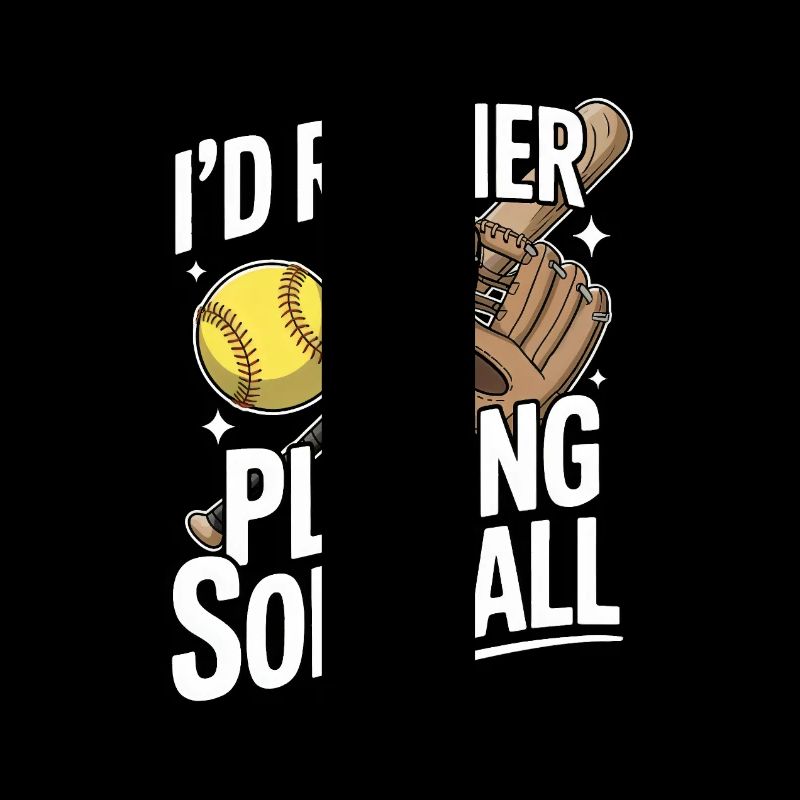 I'd Rather Be Playing Softball Season Funny