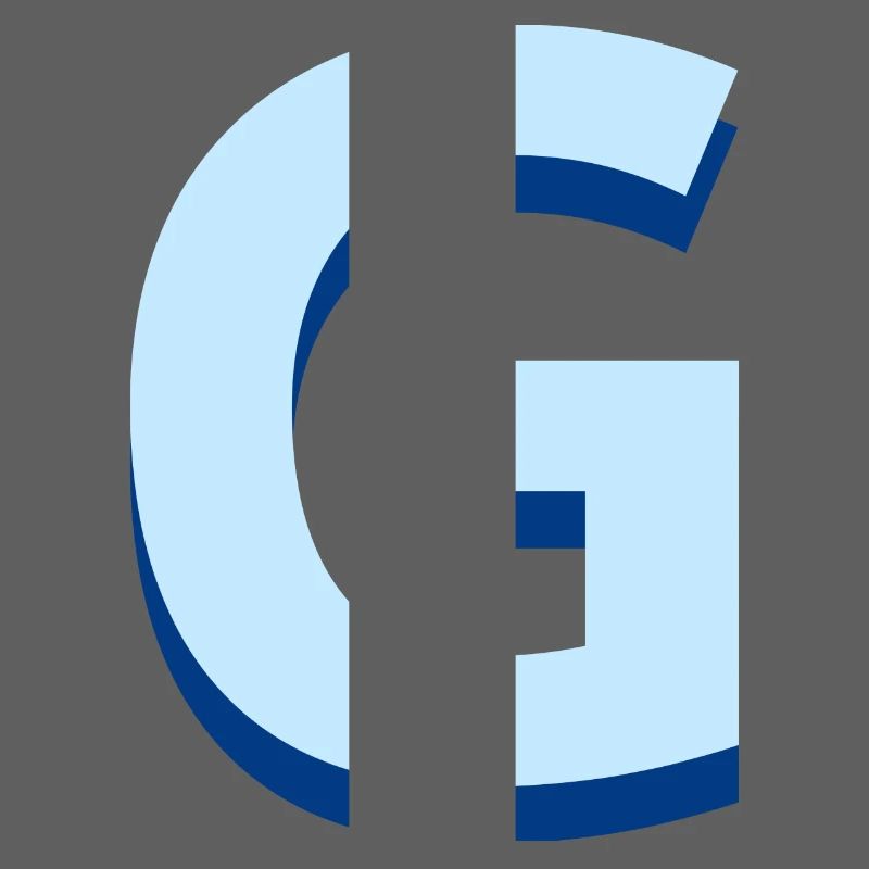 Pop und moderner blauer Buchstabe g