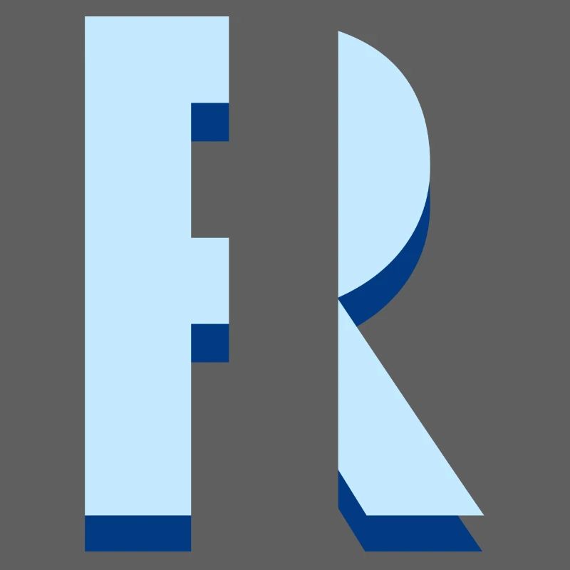 Pop und moderner blauer Buchstabe r