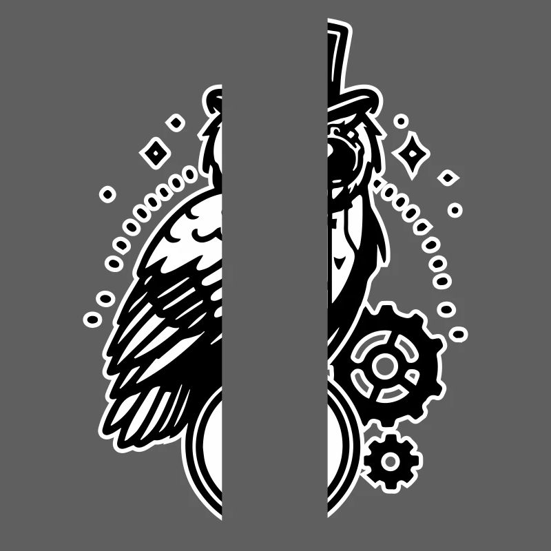 Steampunk owl and clock design