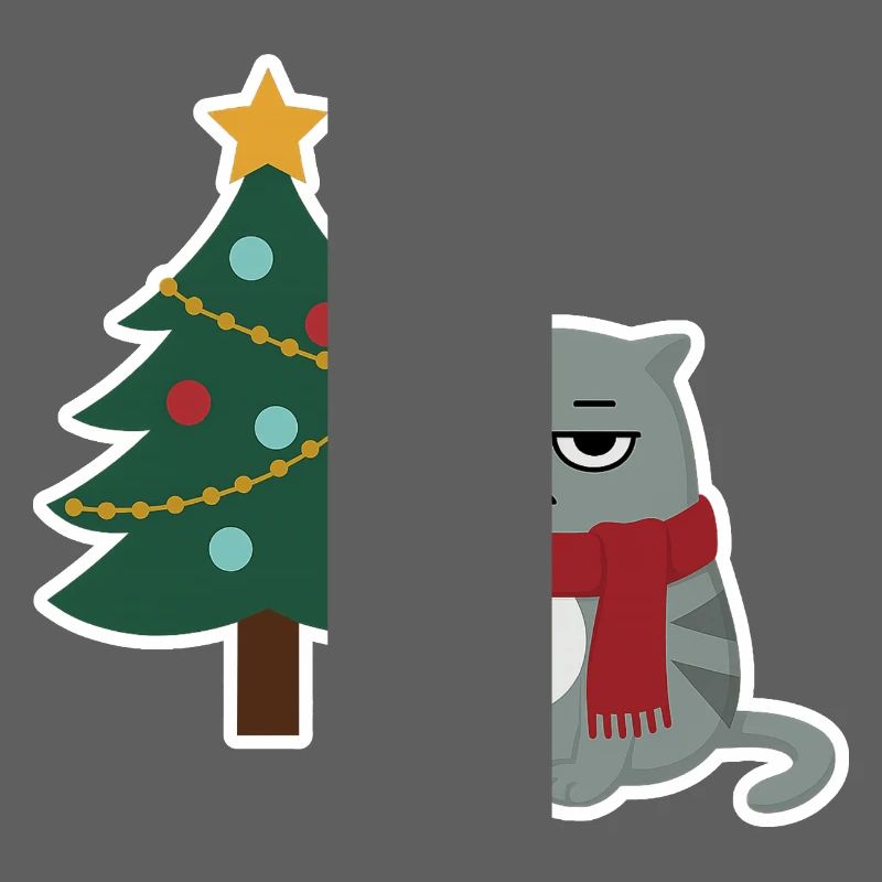 Cat Grumpy Christmas