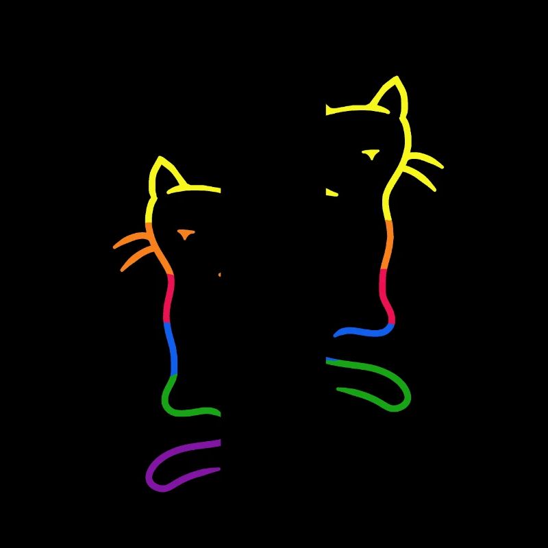 80er 90er Retro Katzen Regenbogen LGBT Katze