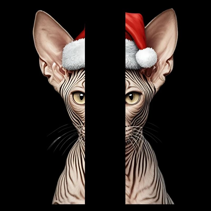 Chat sphynx de Noël