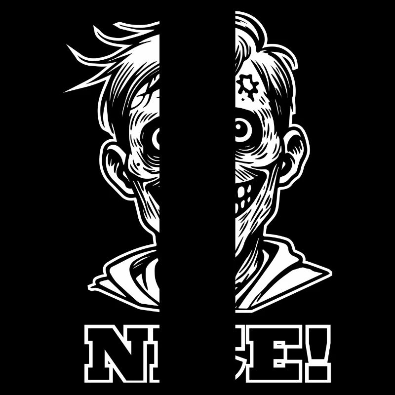 Illustration de zombie souriant - Design « NICE »