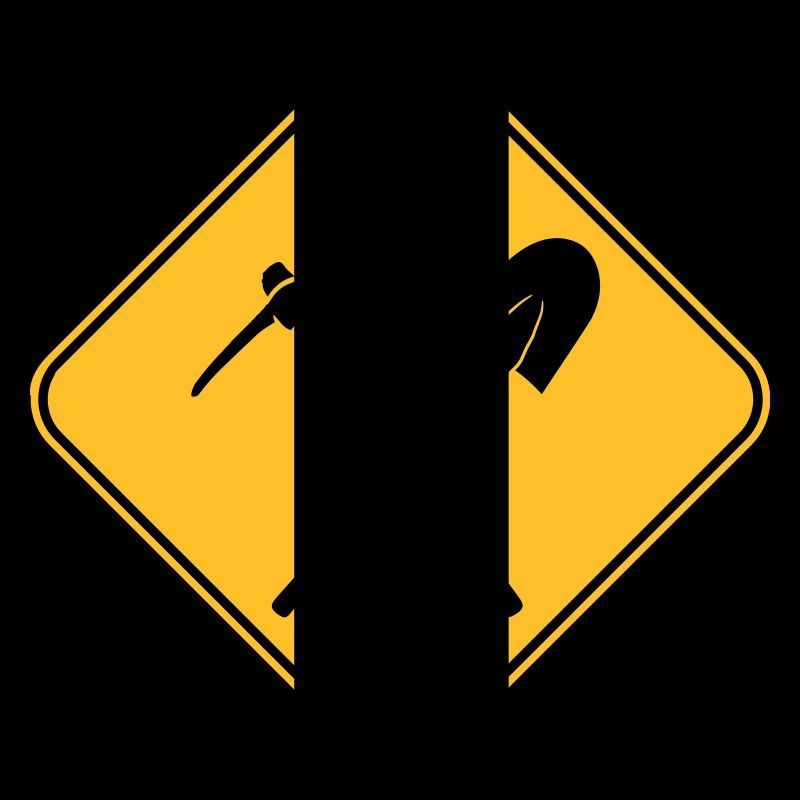 yellow work shield danger caution hazard warning n