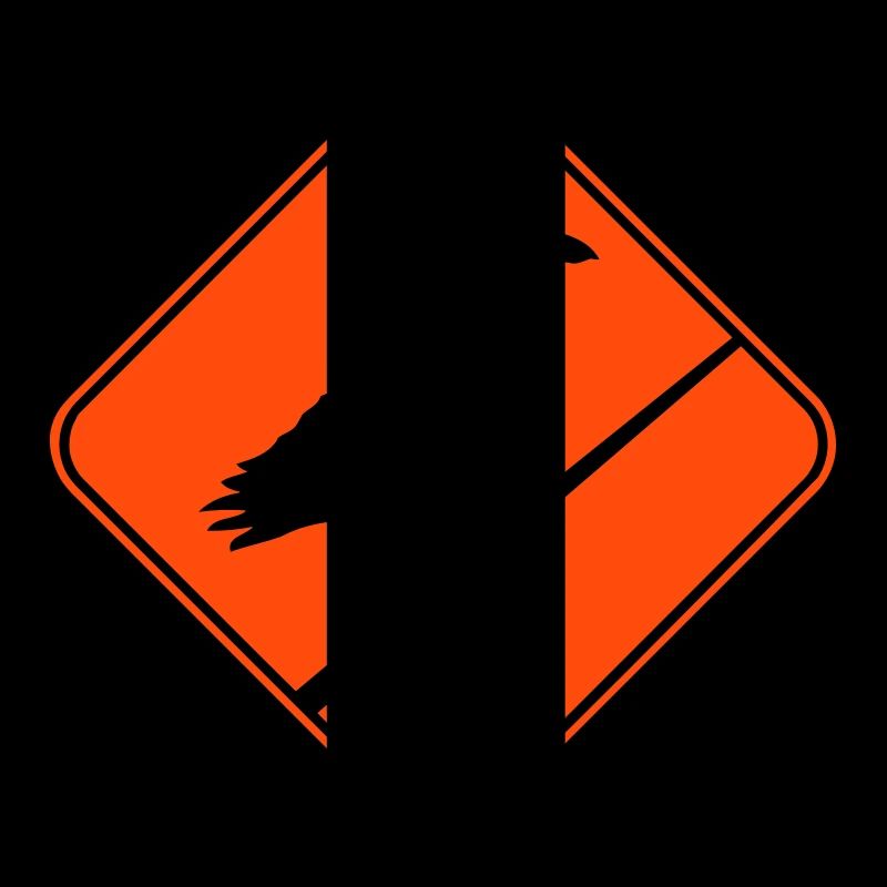 Raven Sitting Caution Cable Sign Note