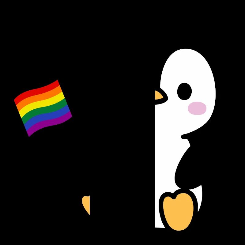 Pinguin mit Regenbogenfahne