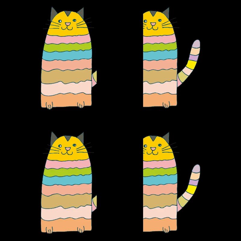 katze geringelt vierfach