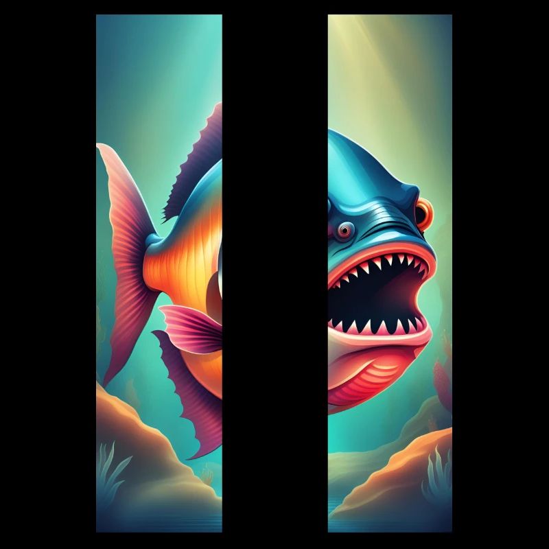 Angry looking piranha fish