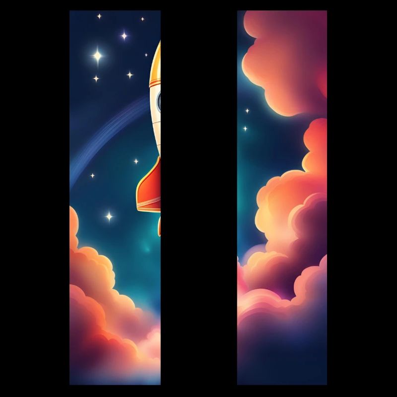 Fusée mignonne dans l’espace
