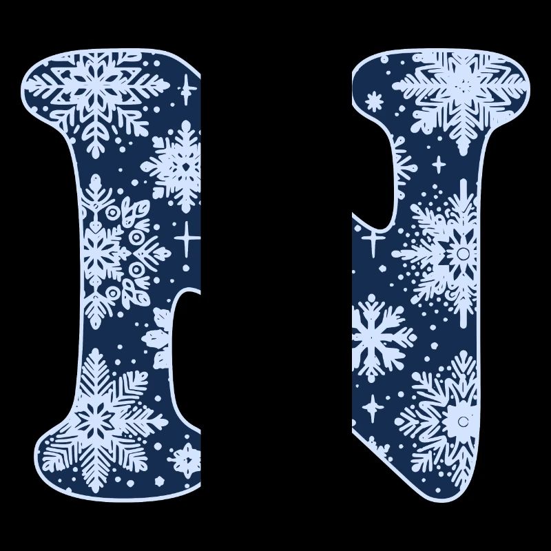 Buchstabe N Schneeflocken