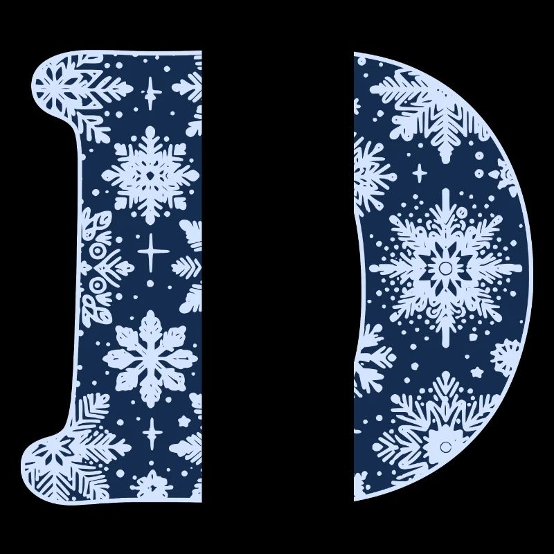 Buchstabe D Schneeflocken