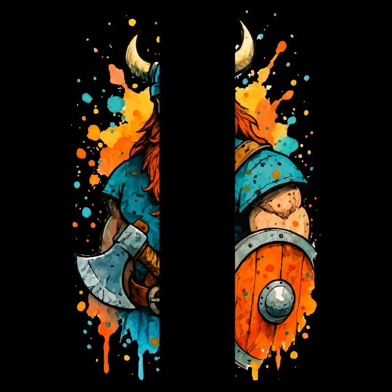 Bandes dessinées vikings éclaboussures de couleurs