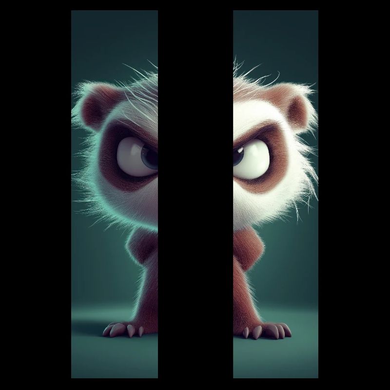 Grumpy Cartoon Sloth Attitude