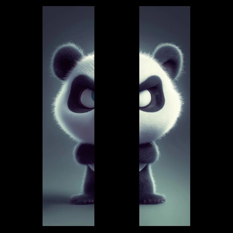Grumpy Cartoon Panda Mood