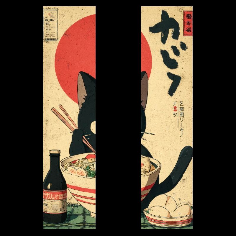 Affiche rétro Ramen Cat