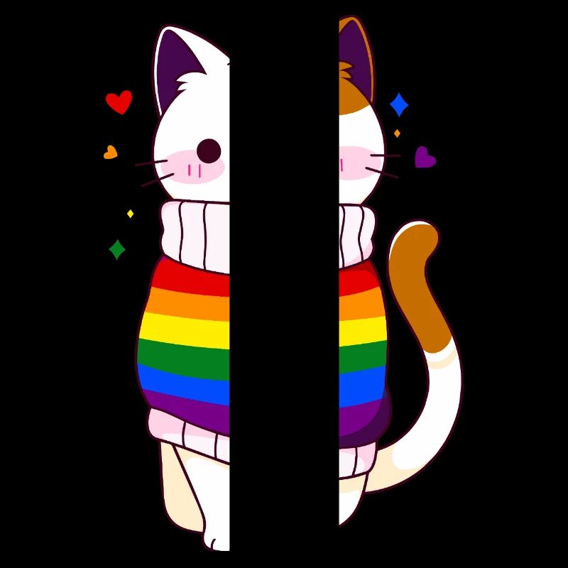 LGBTQ Regenbogenfahne Katze Queer CSD Pride