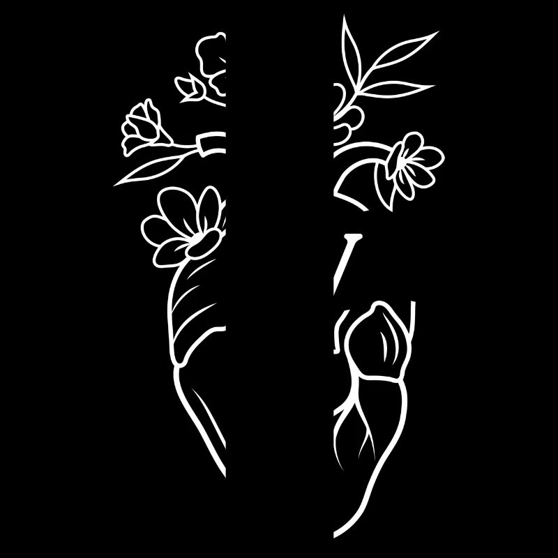 Buchstabe v Herz weiße florale Anatomie
