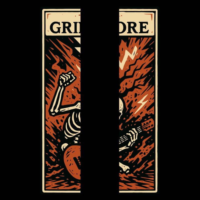 Grindcore Tarot Card – Explosive Skeleton Shred