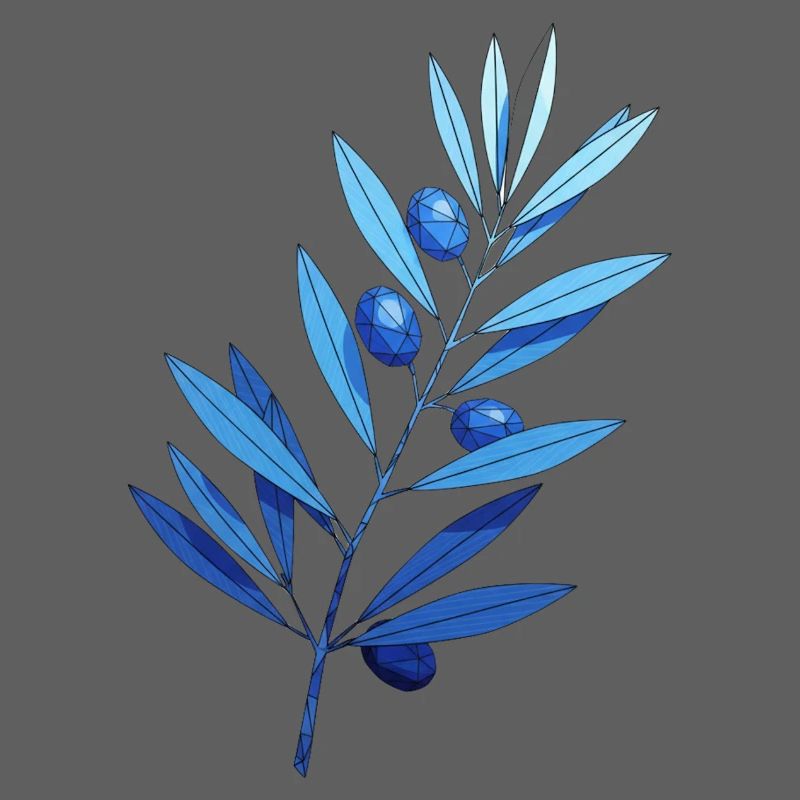 Branch | Blue leaf branches with blueberries