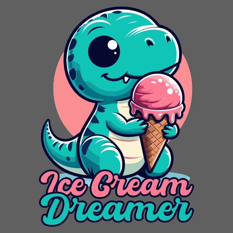 Eiscreme Träumer süßer T-Rex mit Eis Geschenk