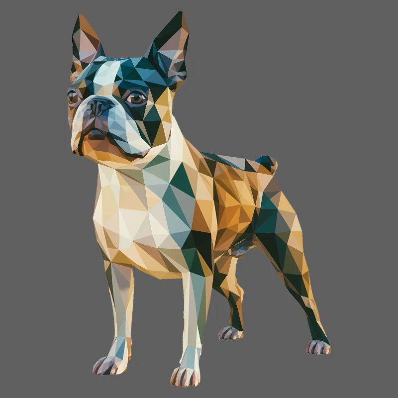 Bouledogue français - Logo Low Poly cool