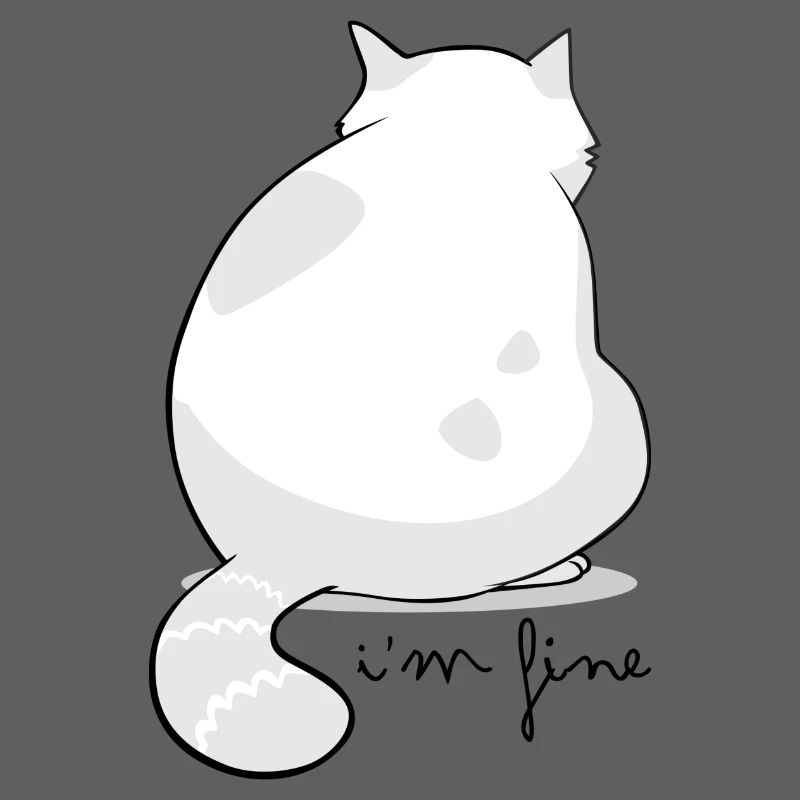 Backview Fluffy Cat Silhouette