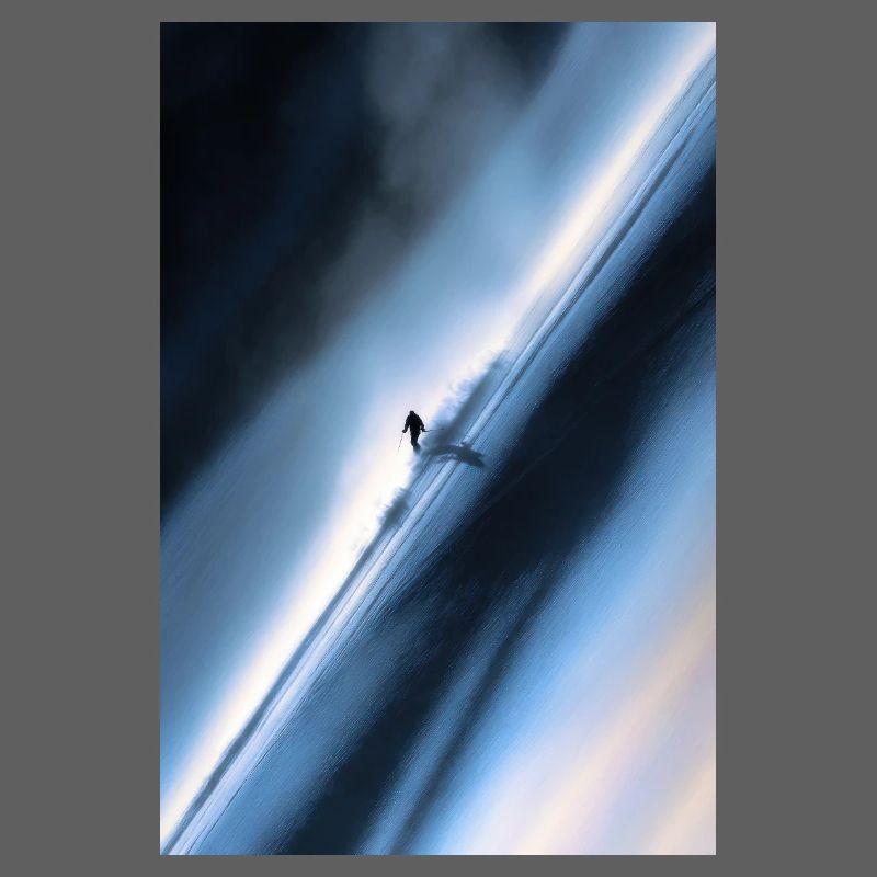 Blauer Diagonal-Schneereiter